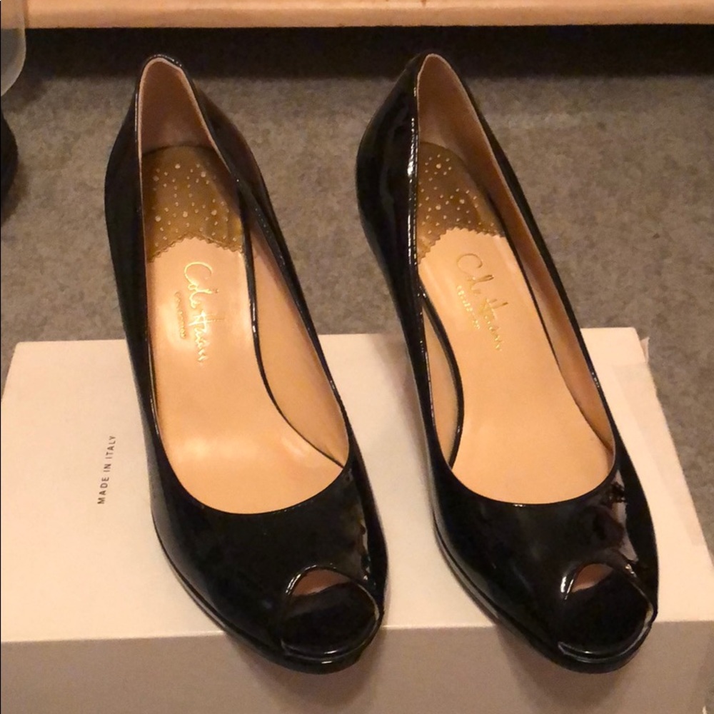 Cole Han Peep Toe Black Pumps